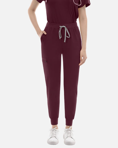 Burgundy Red – Eadflie Women's Classic Jogger Uniform Pants – product image 03