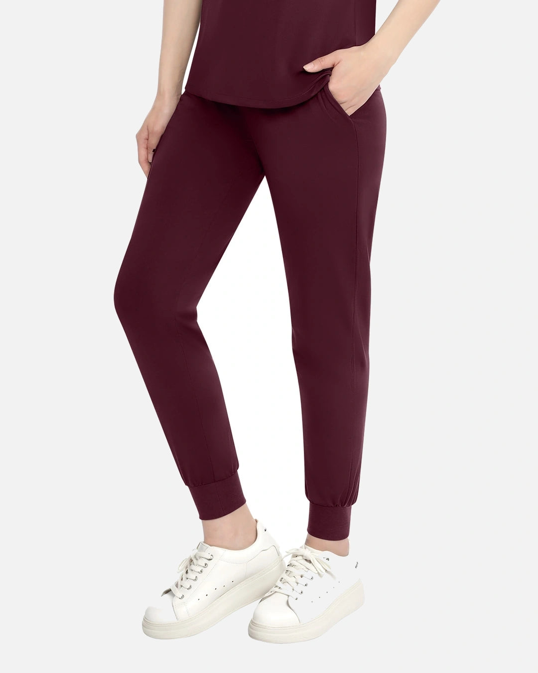 Burgundy Red – Eadflie Women's Classic Jogger Uniform Pants – product image 04