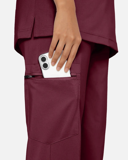 Burgundy Red – Eadflie Women's Classic Jogger Uniform Pants – product image 07