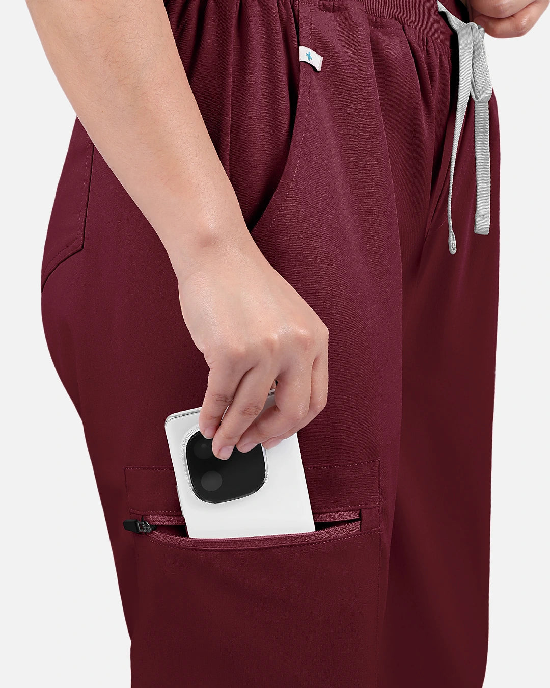 Burgundy Red – Eadflie Women's Multi-Pocket Jogger Uniform Pants – product image 49