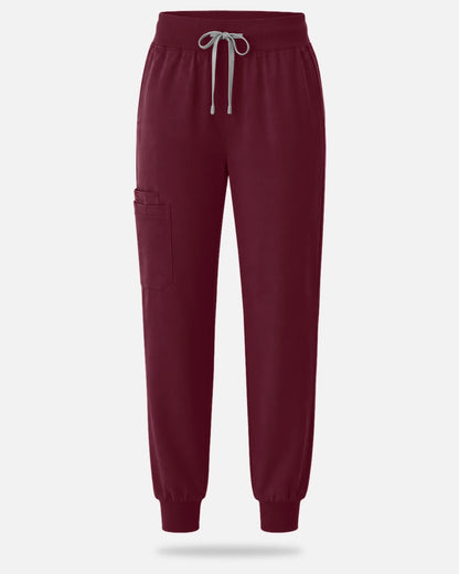 Burgundy Red – Eadflie Women's Tapered Jogger Uniform Pants – Soft Stretch Bottoms – product image 01
