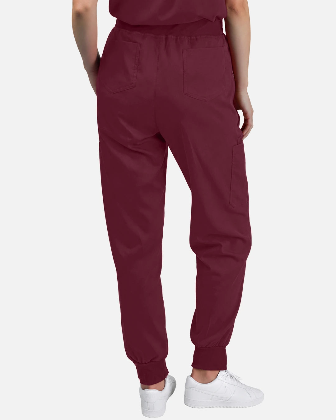 Burgundy Red – Eadflie Women's Tapered Jogger Uniform Pants – Soft Stretch Bottoms – product image 05