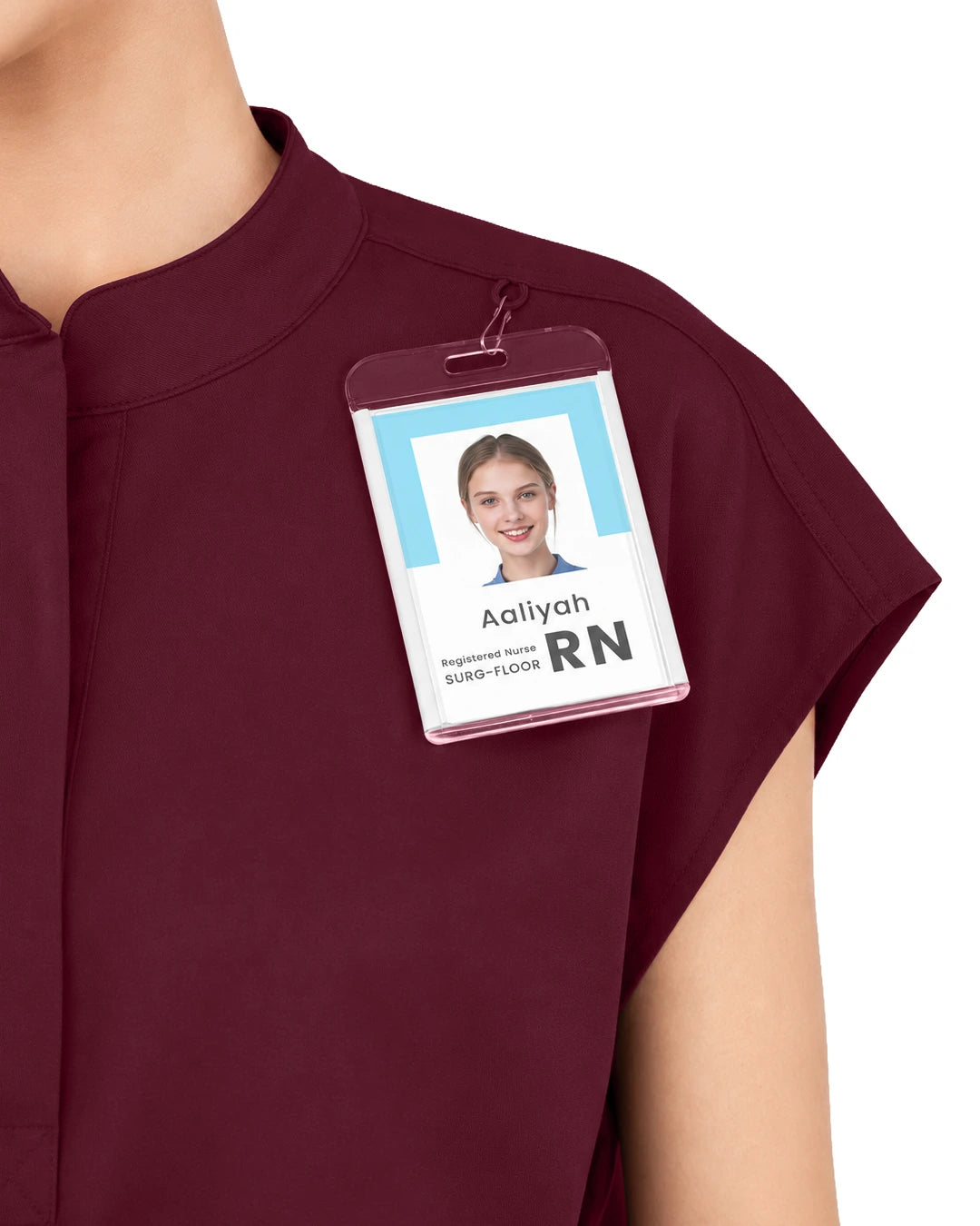 Burgundy Red – Eadflie Women's Sleeveless Mandarin Collar Uniform Top – product image 06