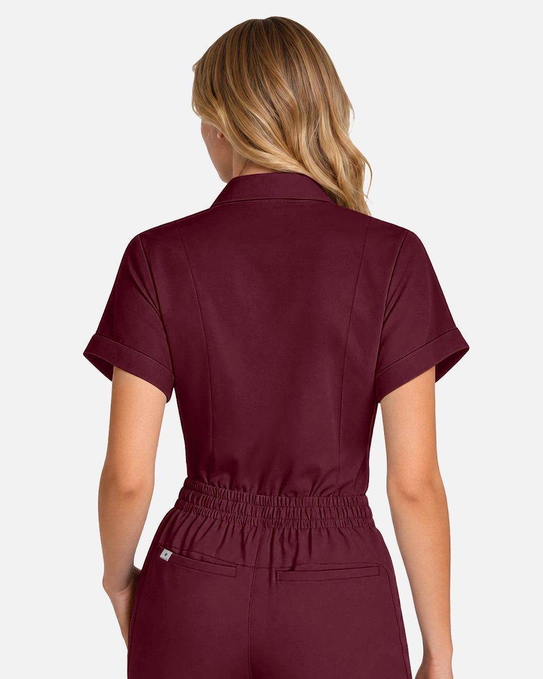 Burgundy Red – Eadflie Women's Split V-Neck Uniform Top – product image 23