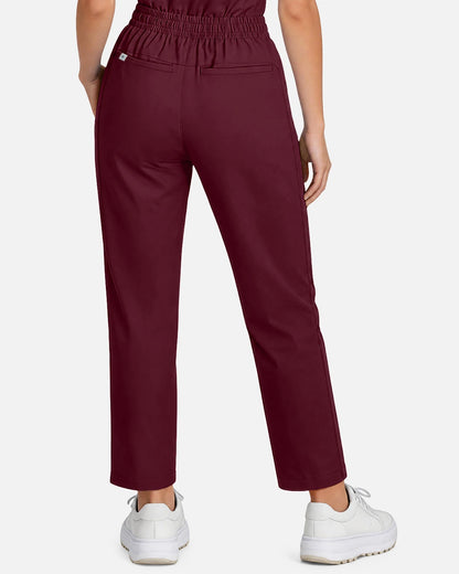 Burgundy Red – Eadflie Women's Slim Fit Tapered Cargo Uniform Pants – product image 22