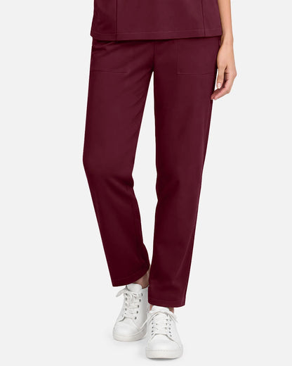 Burgundy Red – Eadflie Women's Slim Fit Tapered Cargo Uniform Pants – product image 20
