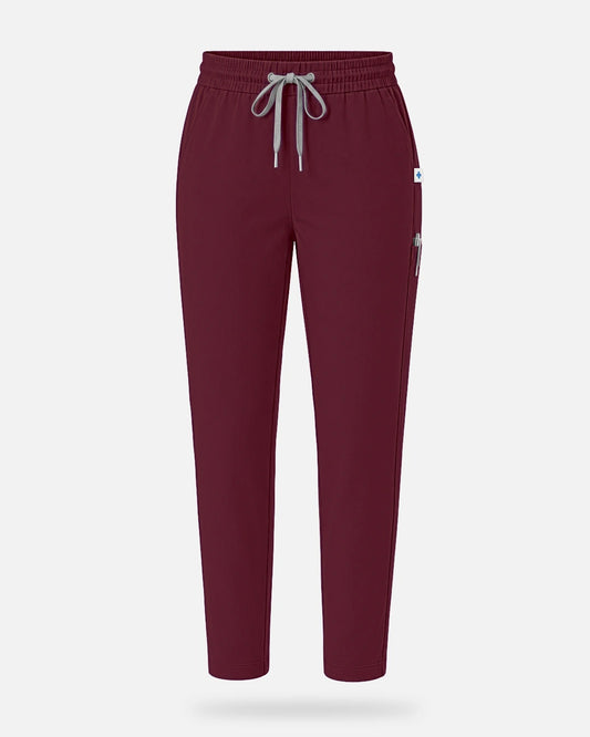 Burgundy Red – Eadflie Women's Slim Fit Tapered Cargo Uniform Pants – product image 19