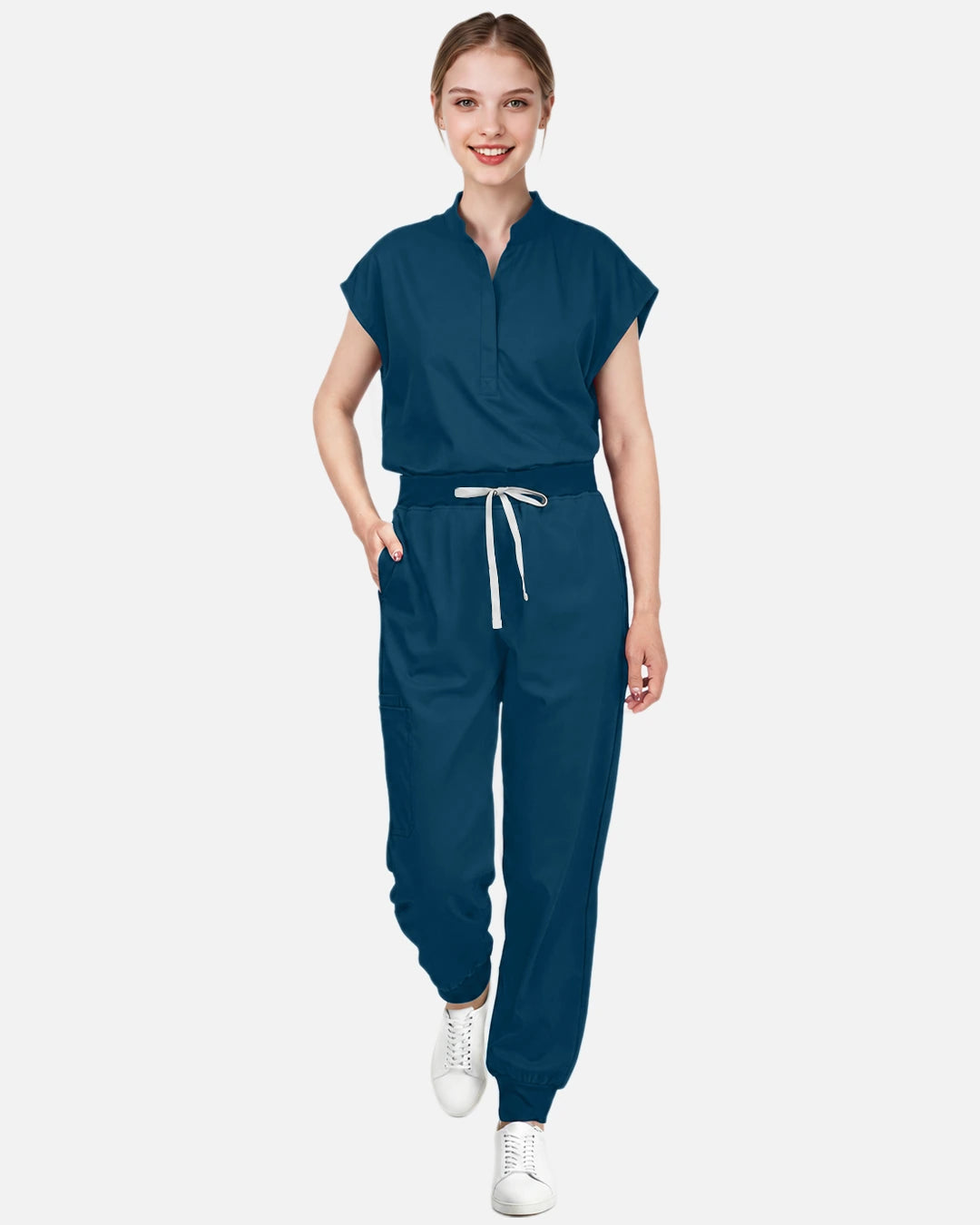 Caribbean Blue – Eadflie Women's Tapered Jogger Uniform Pants – Soft Stretch Bottoms – product image 87