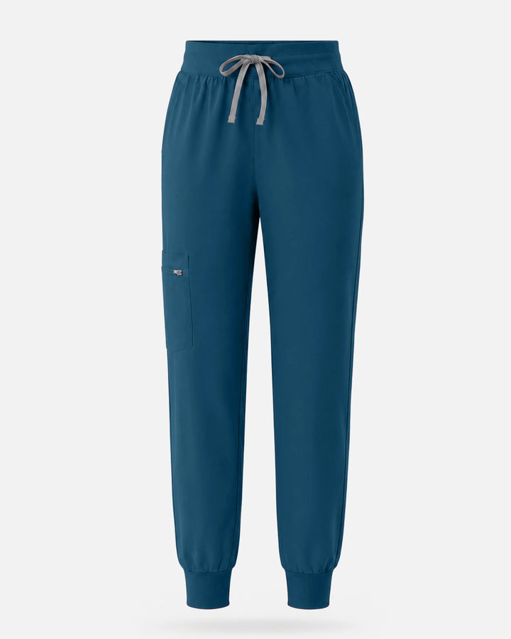 Eadflie Women's Multi-Pocket Jogger Uniform Pants - Caribbean Blue