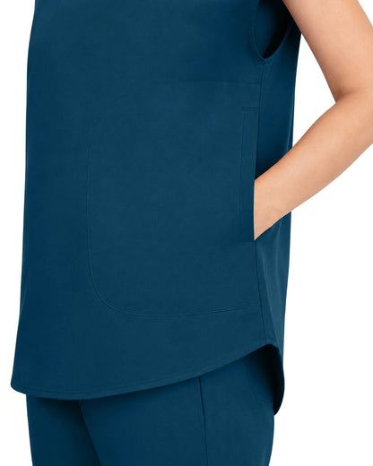 Caribbean Blue – Eadflie Women's Sleeveless Mandarin Collar Uniform Top – product image 29