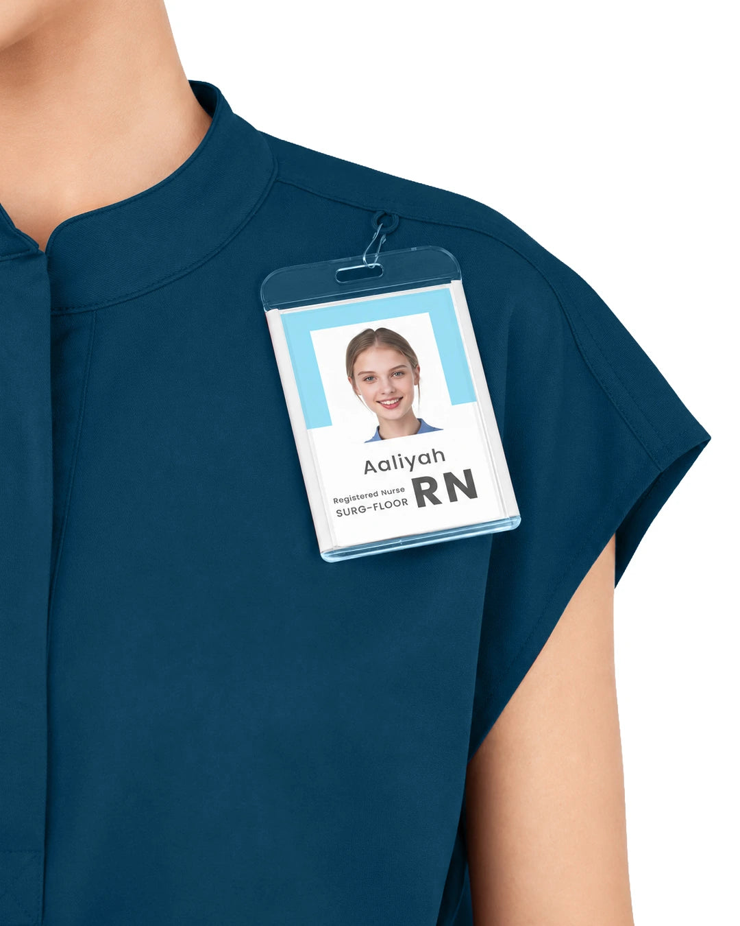 Caribbean Blue – Eadflie Women's Sleeveless Mandarin Collar Uniform Top – product image 30