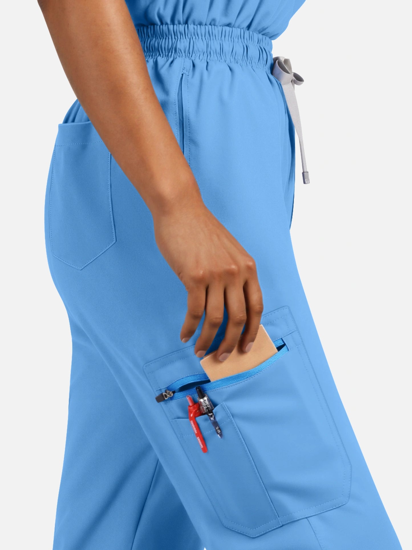 Ceil Blue – Eadflie Women's Henley Sleeveless Jogger Uniform Set – product image 115