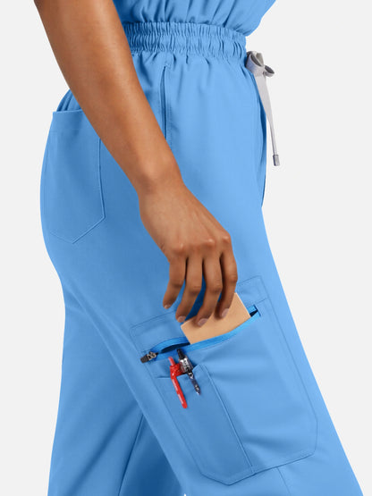Ceil Blue – Eadflie Women's Henley Sleeveless Jogger Uniform Set – product image 115