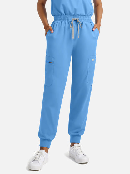 Ceil Blue – Eadflie Women's Henley Sleeveless Jogger Uniform Set – product image 118