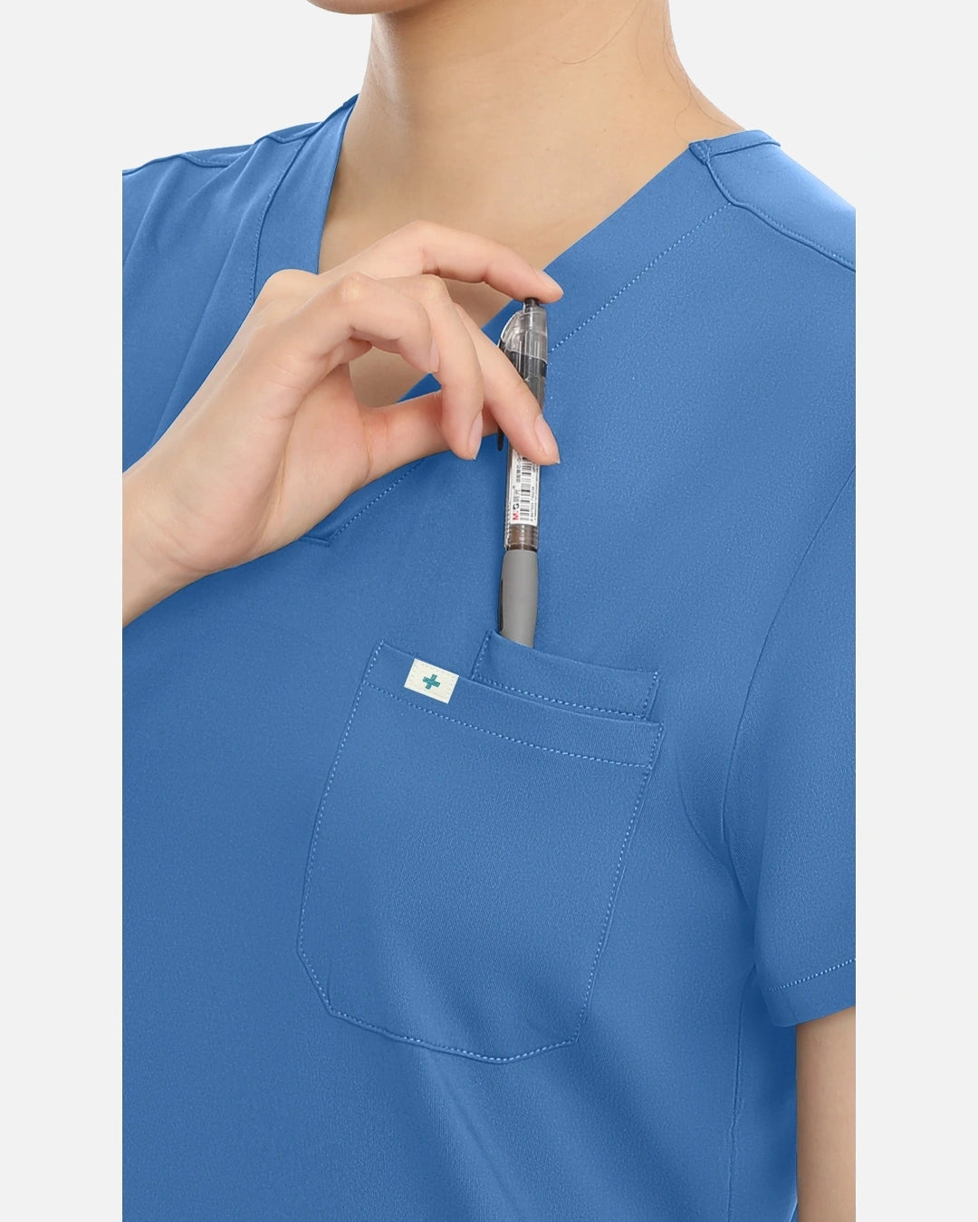 Ceil Blue – Eadflie Women's Classic V-Neck Uniform Top – product image 71