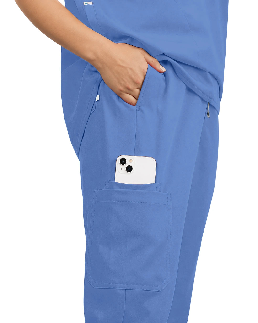 Ceil Blue – Eadflie Women's Tapered Jogger Uniform Pants – Soft Stretch Bottoms – product image 34