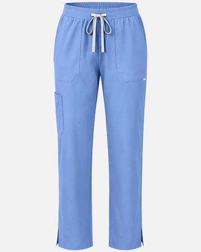 Ceil Blue – Eadflie Women's Woven Straight-Leg Uniform Pants – Structured Tailored Bottoms – product image 57