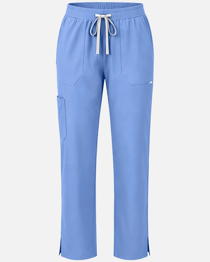 Eadflie Women's Woven Straight-Leg Uniform Pants – Structured Tailored Bottoms - Ceil Blue