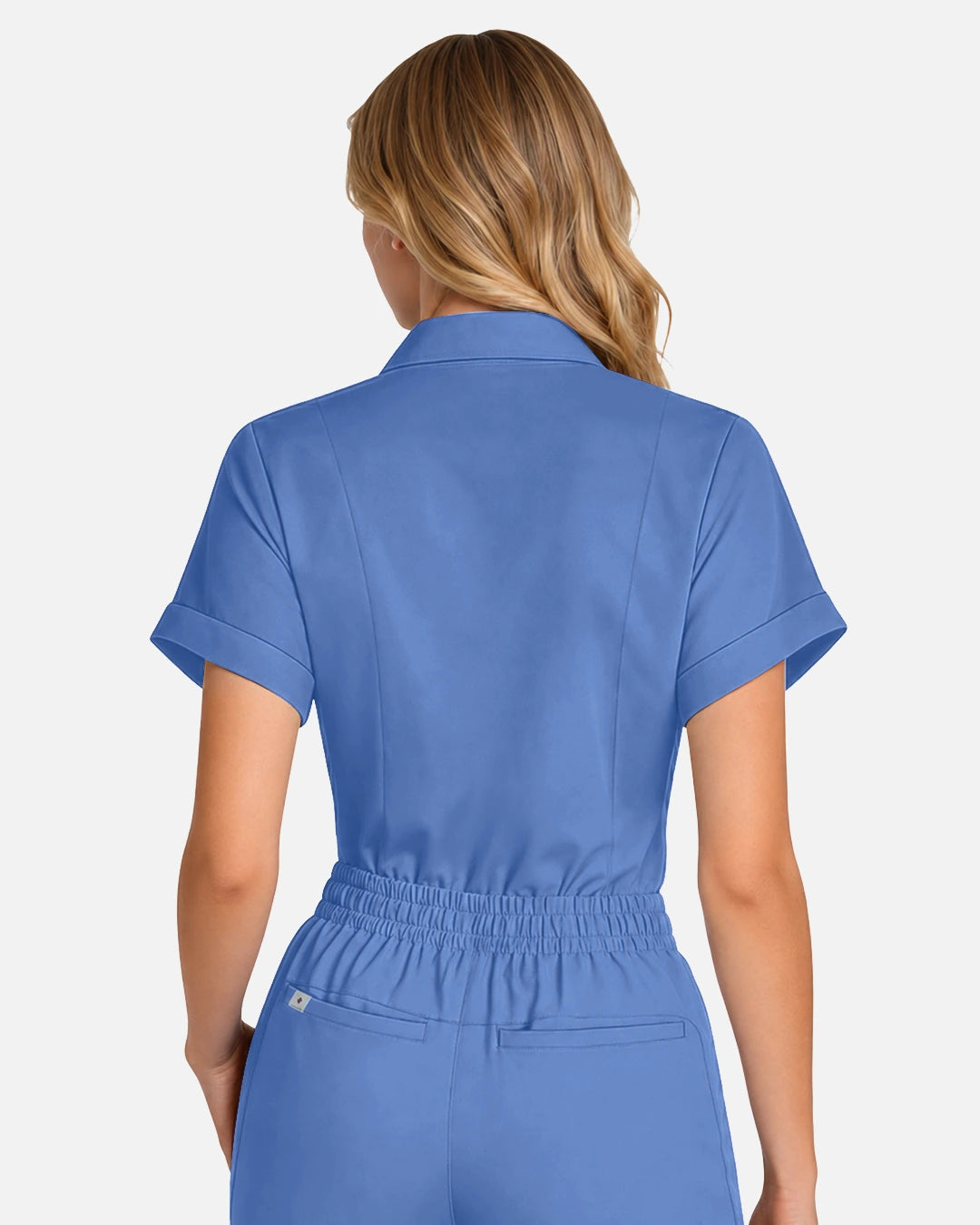 Ceil Blue – Eadflie Women's Split V-Neck Uniform Top – product image 71