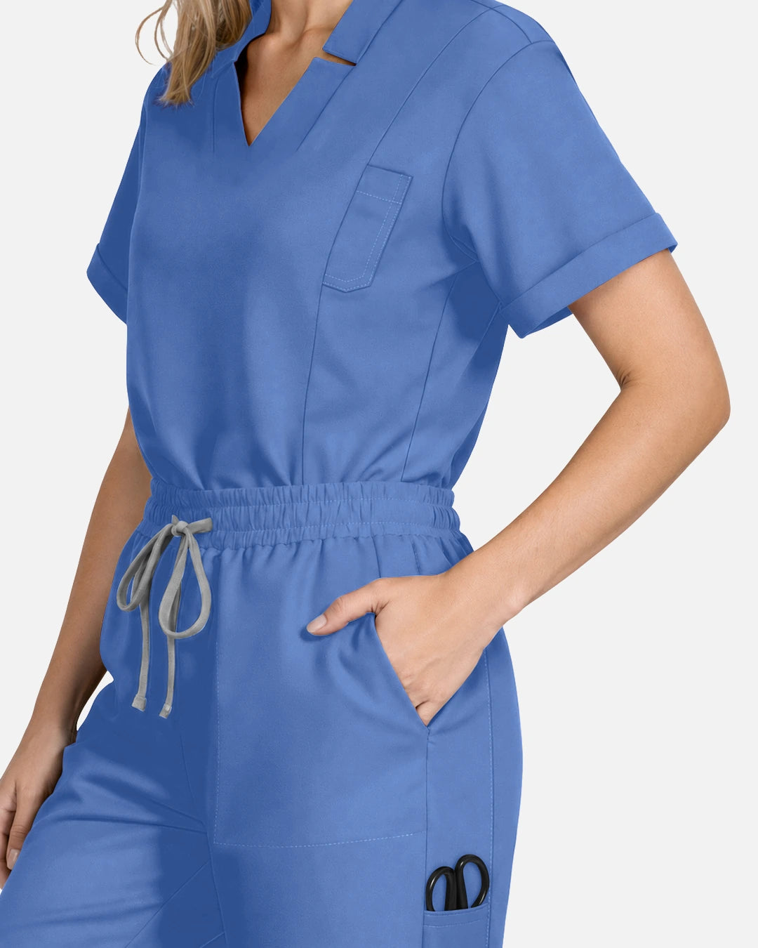 Ceil Blue – Eadflie Women's Slim Fit Tapered Cargo Uniform Pants – product image 72