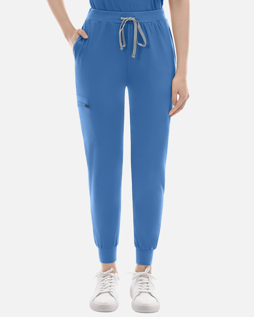 Ceil Blue – Eadflie Women's Knit V-Neck Jogger Uniform Set – product image 76