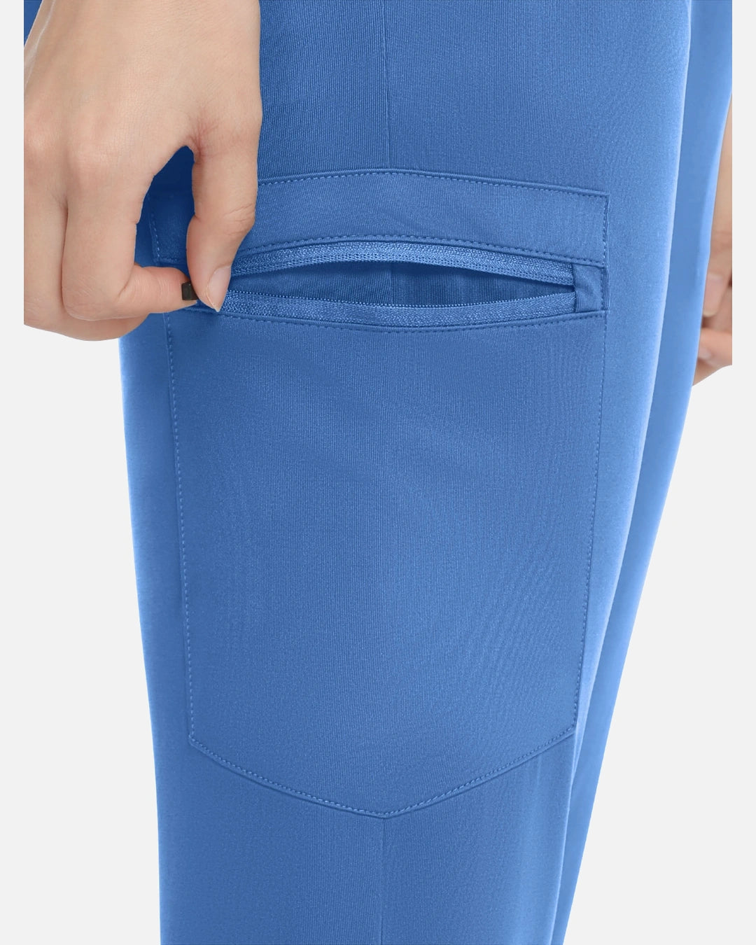 Ceil Blue – Eadflie Women's Knit V-Neck Jogger Uniform Set – product image 77