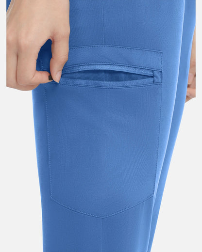 Ceil Blue – Eadflie Women's Knit V-Neck Jogger Uniform Set – product image 77