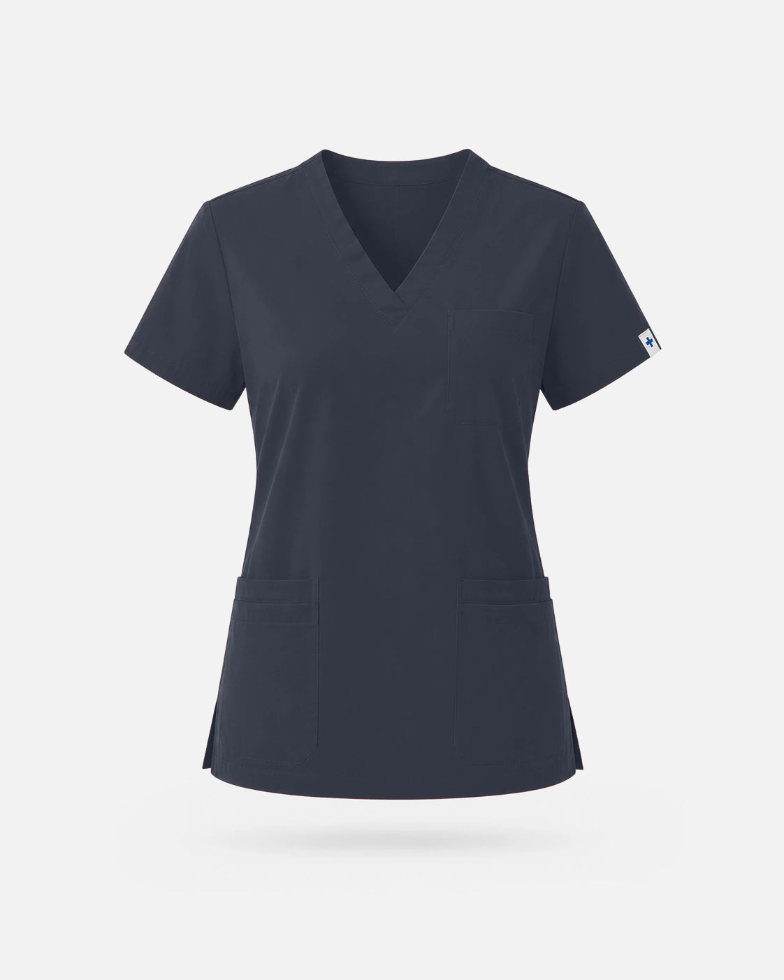Charcoal Grey – Eadflie Women's V-Neck Uniform Top – Short Sleeve 3-Pocket Soft Stretch – product image 06