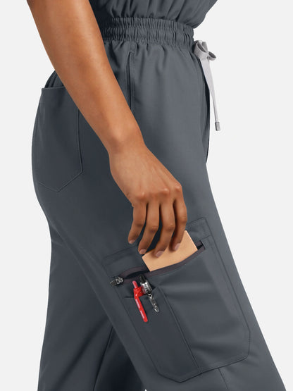 Charcoal Grey – Eadflie Women's Henley Sleeveless Jogger Uniform Set – product image 105