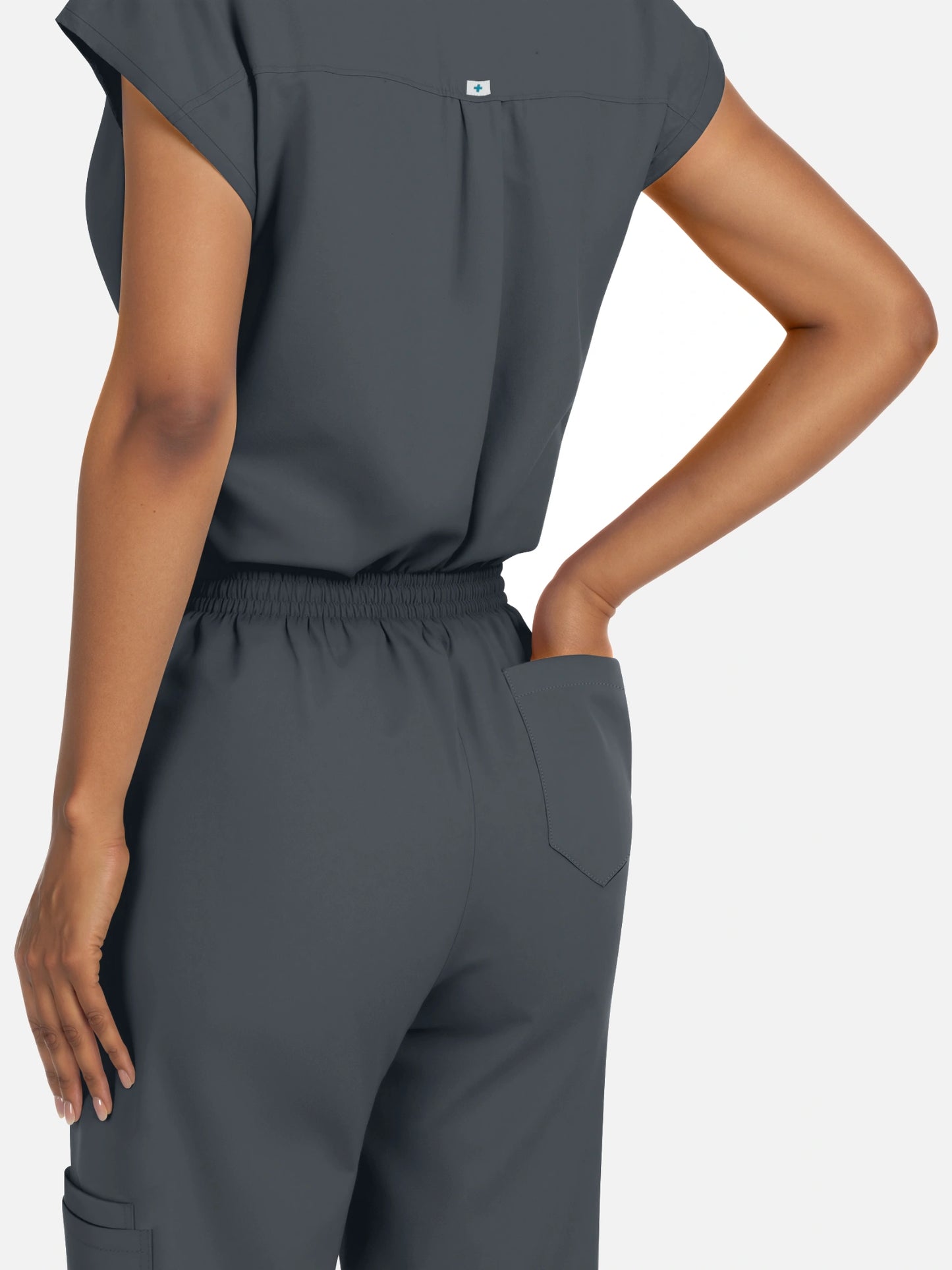 Charcoal Grey – Eadflie Women's Henley Sleeveless Jogger Uniform Set – product image 107