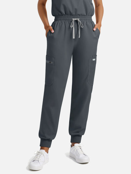 Charcoal Grey – Eadflie Women's Henley Sleeveless Jogger Uniform Set – product image 108