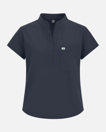 Charcoal Grey – Eadflie Women's Sleeveless Henley Uniform Top – product image 19