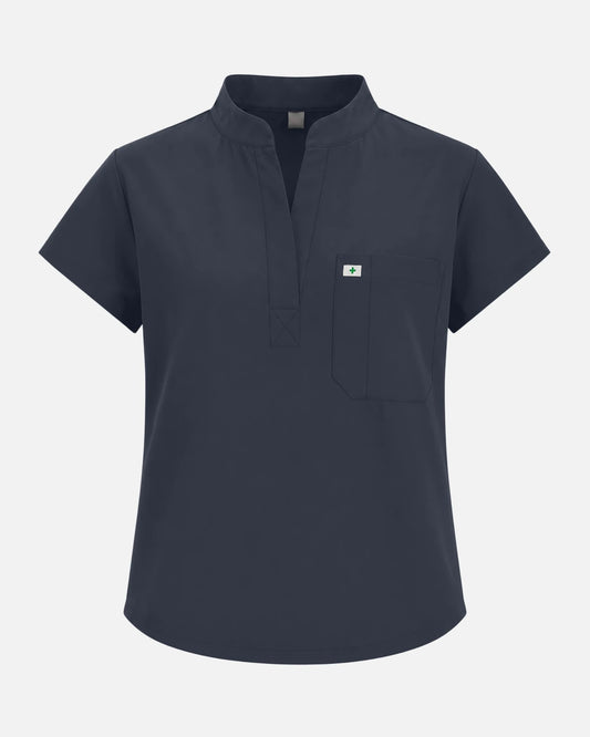 Charcoal Grey – Eadflie Women's Sleeveless Henley Uniform Top – product image 19