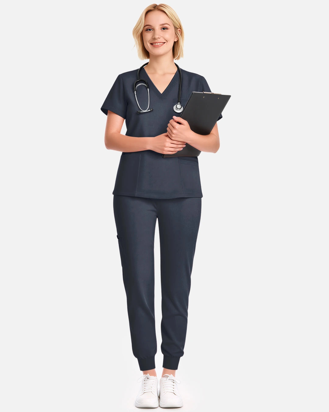 Charcoal Grey – Eadflie Women's Multi-Pocket Jogger Uniform Pants – product image 07