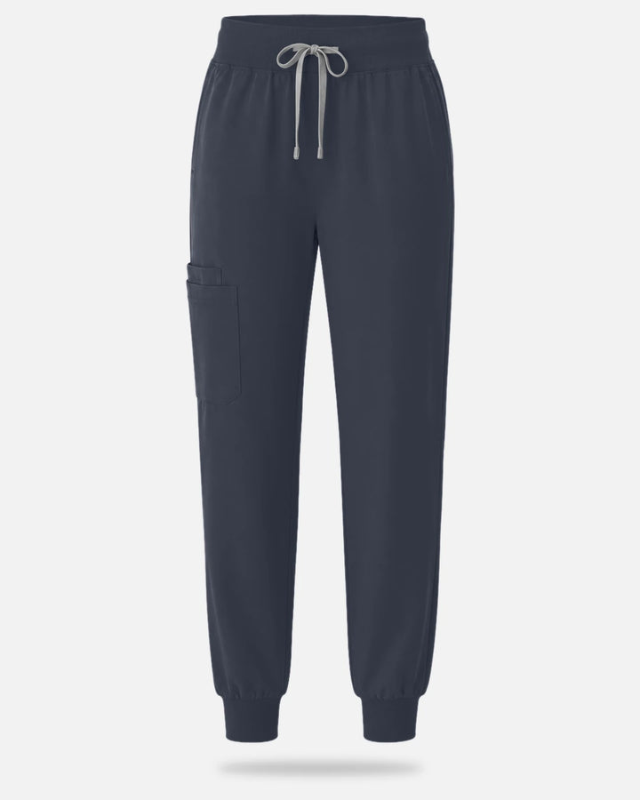 Eadflie Women's Tapered Jogger Uniform Pants – Soft Stretch Bottoms - Charcoal Grey