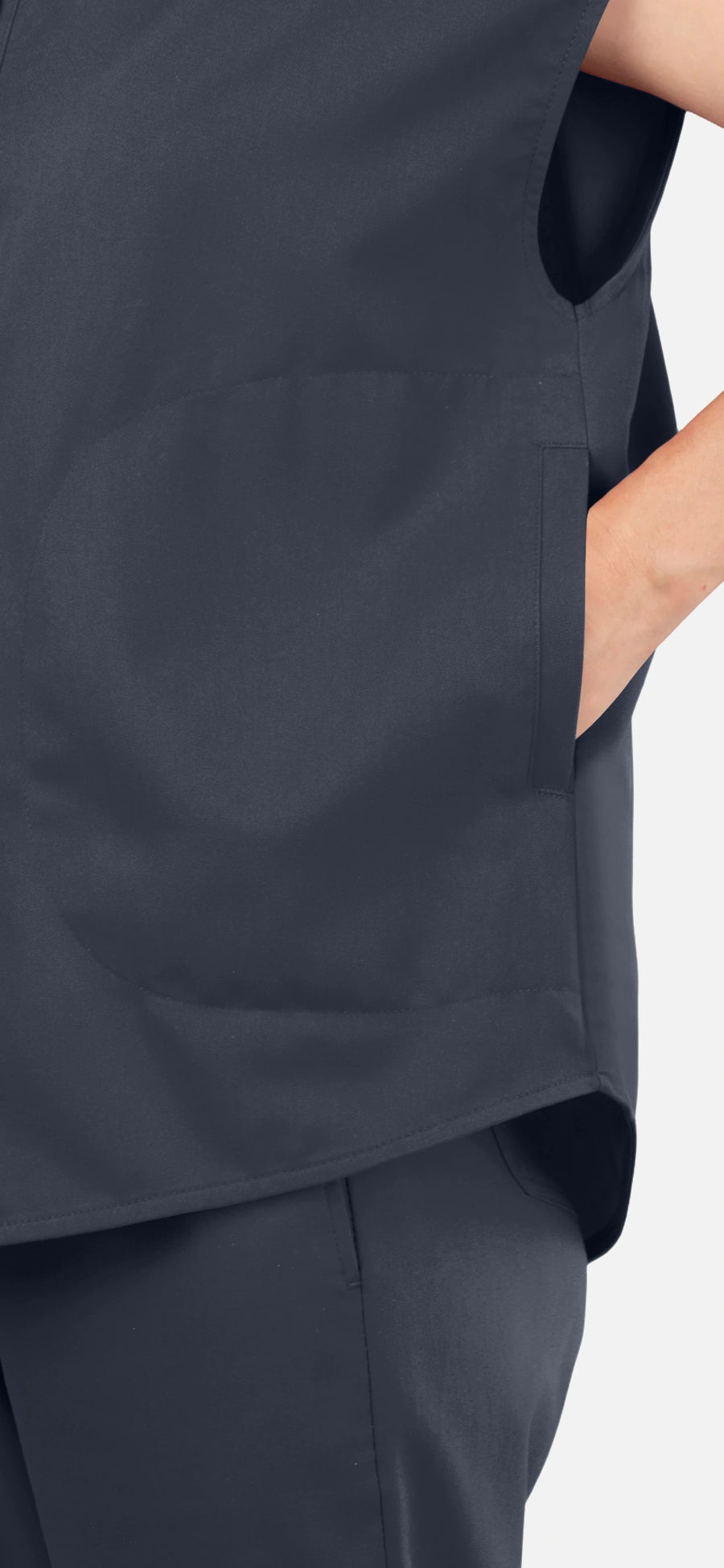 Charcoal Grey – Eadflie Women's Sleeveless Mandarin Collar Jogger Uniform Set – product image 95