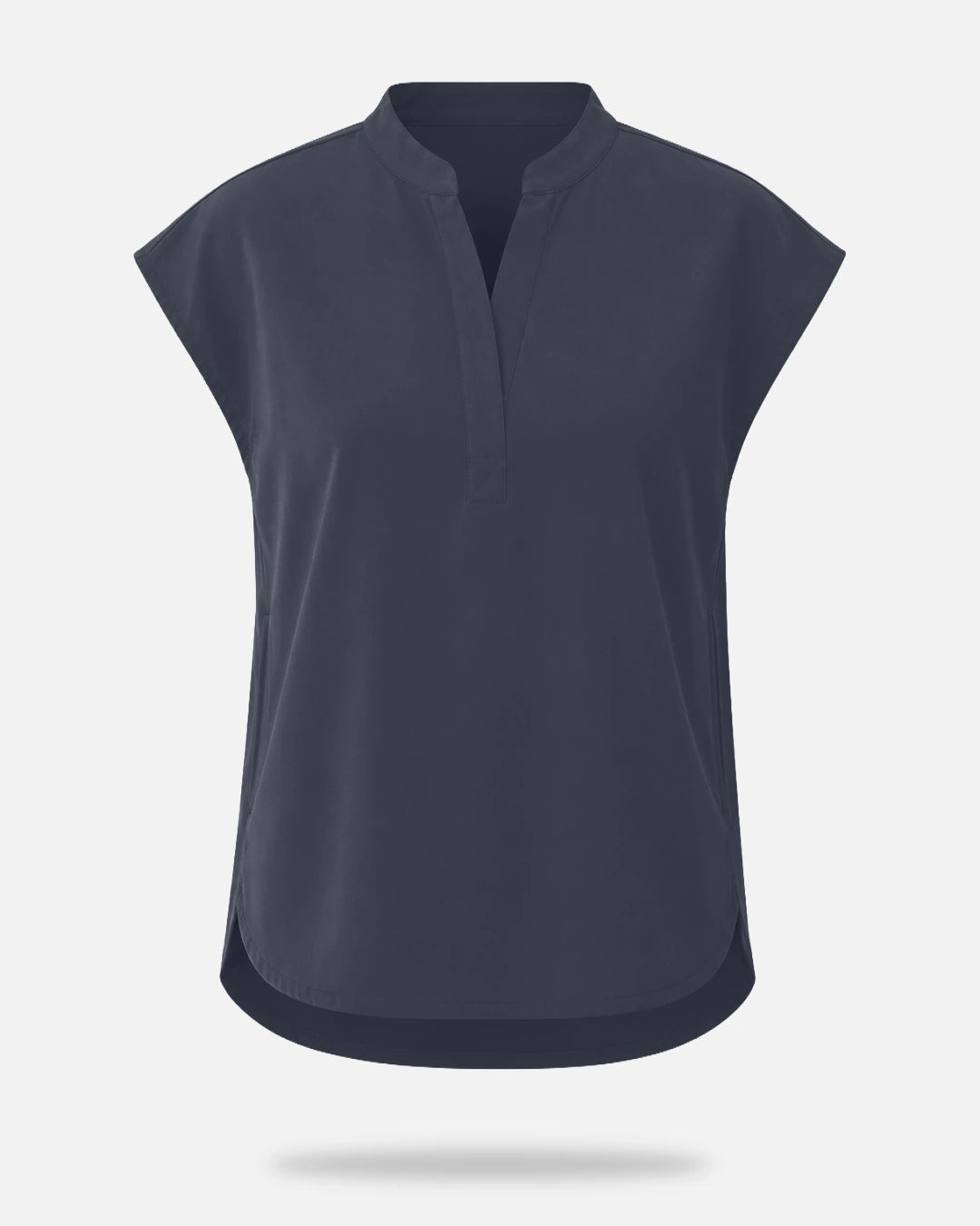 Charcoal Grey – Eadflie Women's Sleeveless Mandarin Collar Uniform Top – product image 07