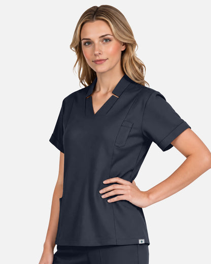 Charcoal Grey – Eadflie Women's Split V-Neck Uniform Top – product image 10