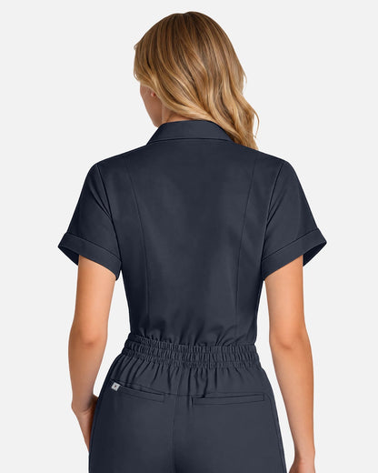 Charcoal Grey – Eadflie Women's Split V-Neck Uniform Top – product image 11