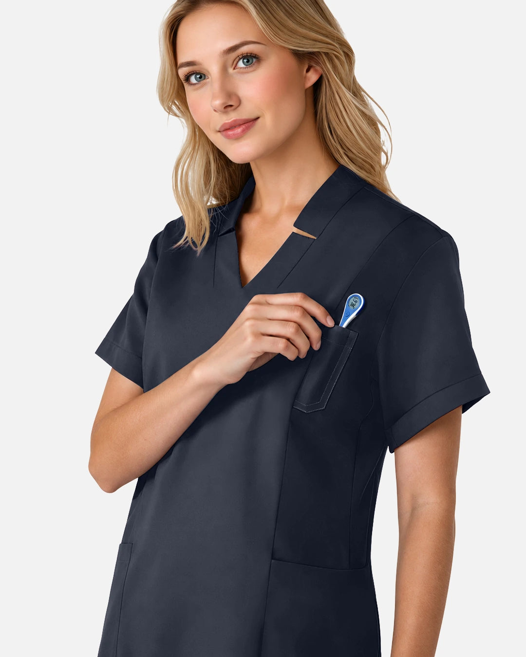 Charcoal Grey – Eadflie Women's Split V-Neck Uniform Top – product image 12