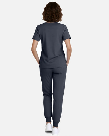 Charcoal Grey – Eadflie Women's Classic V-Neck Jogger Uniform Set – product image 94