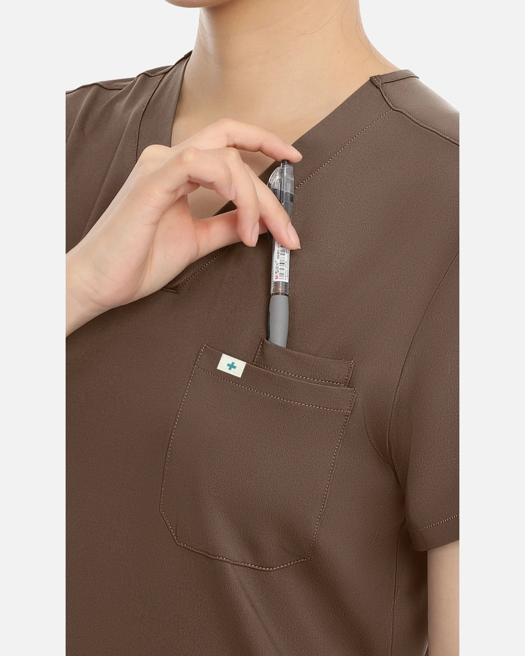 Coffee – Eadflie Women's Classic V-Neck Uniform Top – product image 41