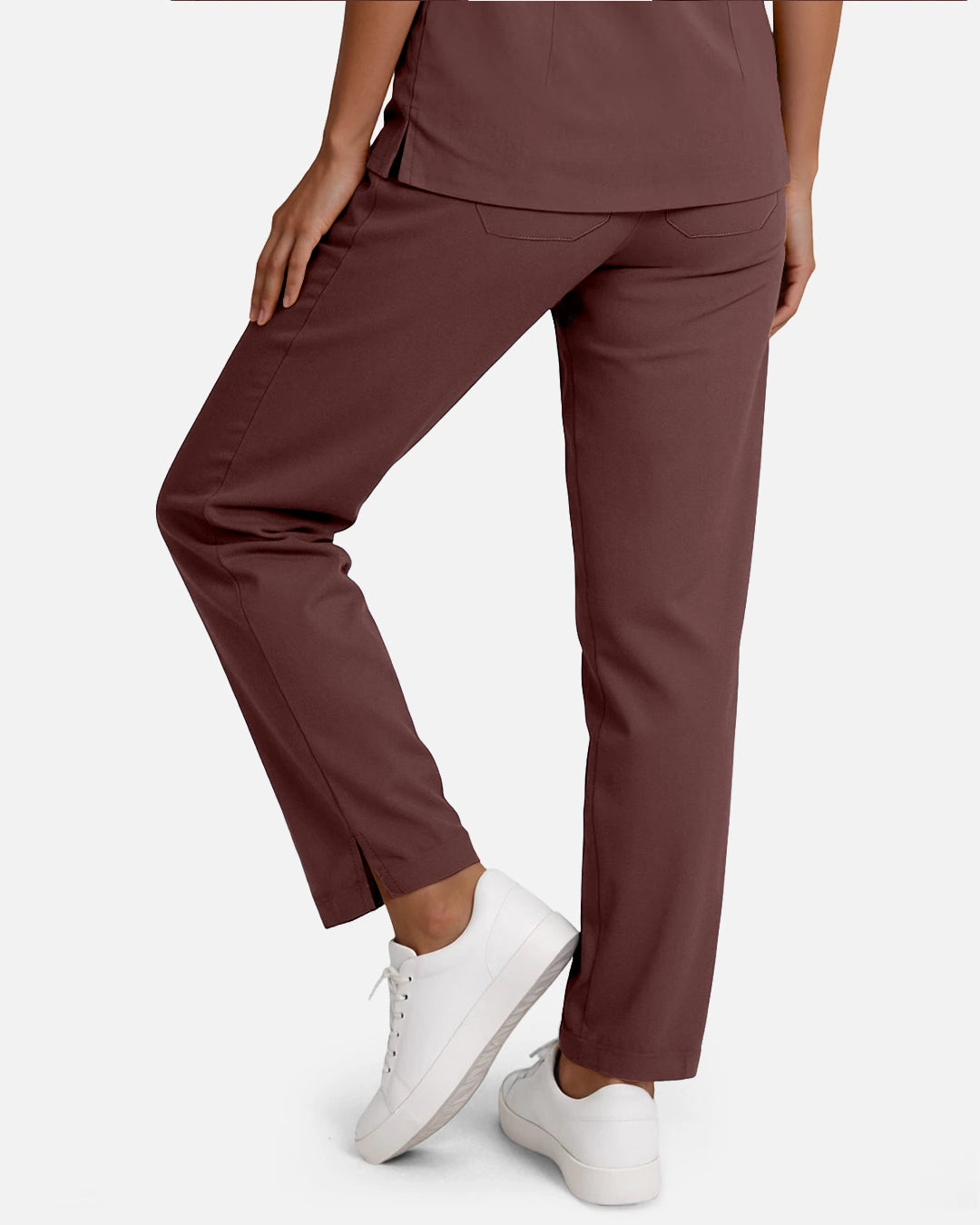 Coffee – Eadflie Women's Woven Straight-Leg Uniform Pants – Structured Tailored Bottoms – product image 13