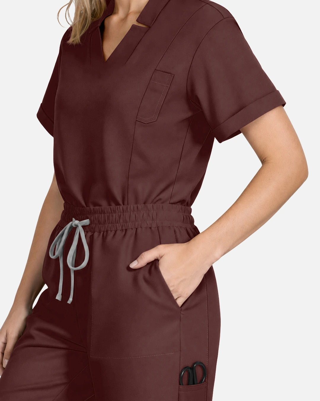 Coffee – Eadflie Women's Slim Fit Tapered Cargo Uniform Pants – product image 36