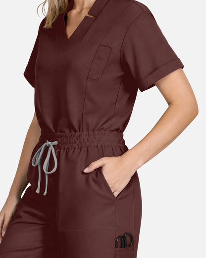 Coffee – Eadflie Women's Slim Fit Tapered Cargo Uniform Pants – product image 36