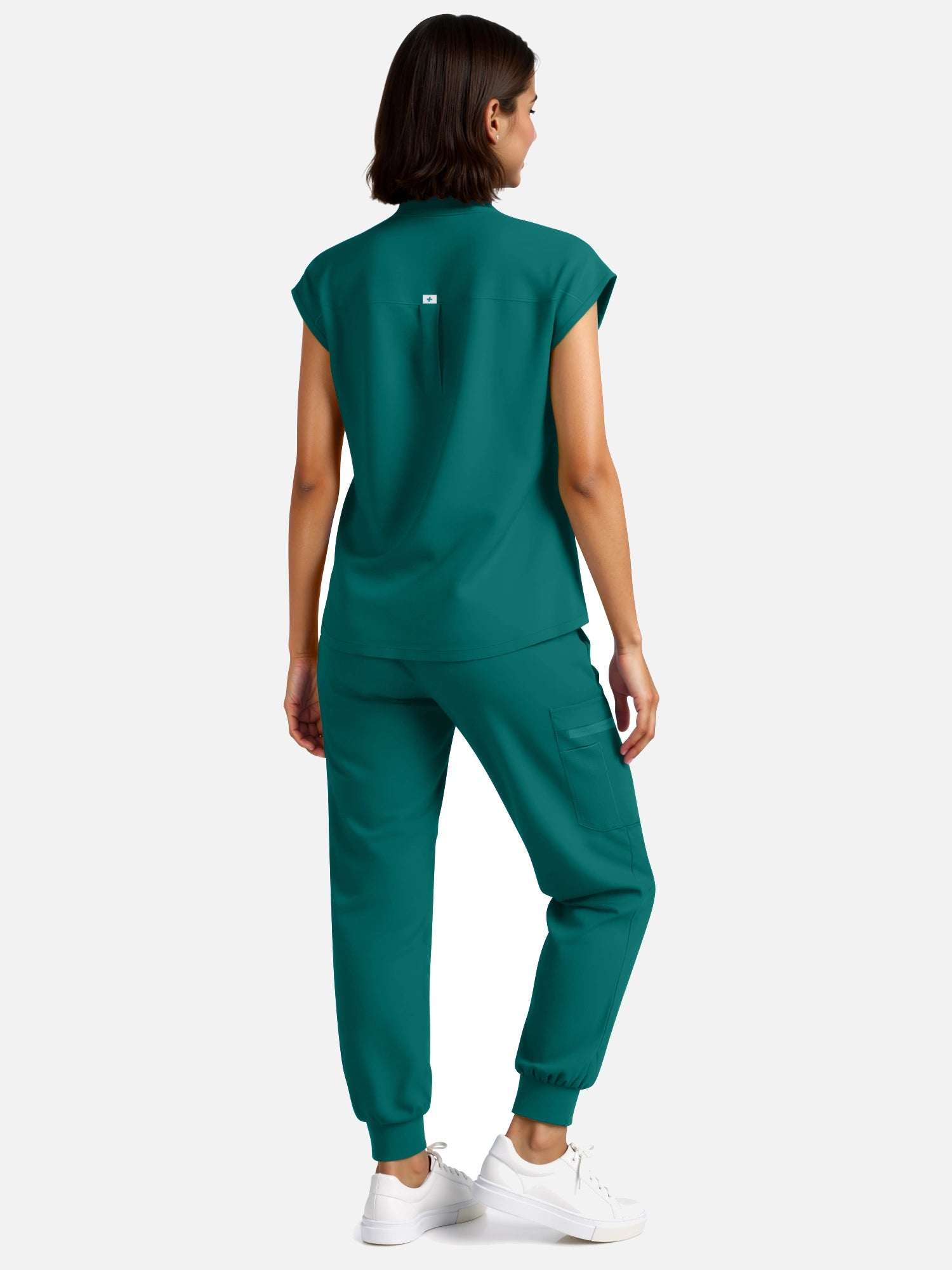 Dark Green – Eadflie Women's Henley Sleeveless Jogger Uniform Set – product image 67
