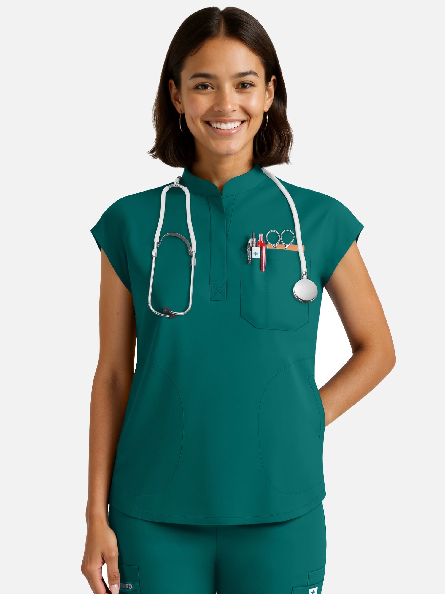 Dark Green – Eadflie Women's Henley Sleeveless Jogger Uniform Set – product image 68