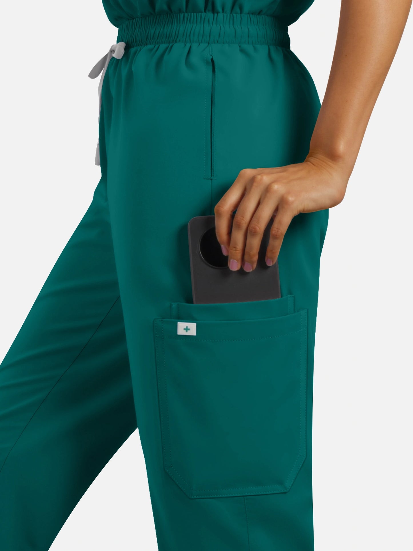 Dark Green – Eadflie Women's Henley Sleeveless Jogger Uniform Set – product image 70