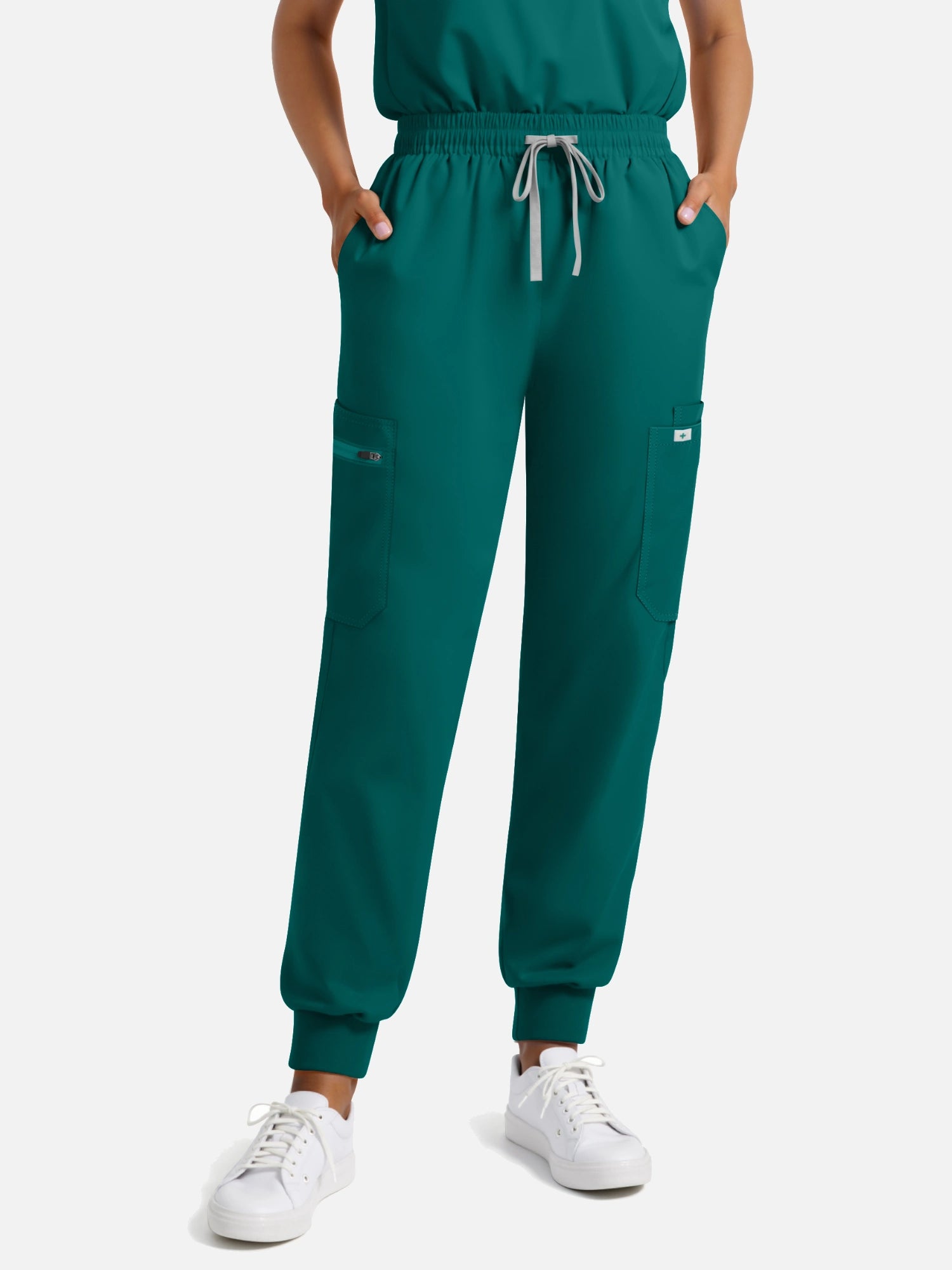 Dark Green – Eadflie Women's Henley Sleeveless Jogger Uniform Set – product image 72