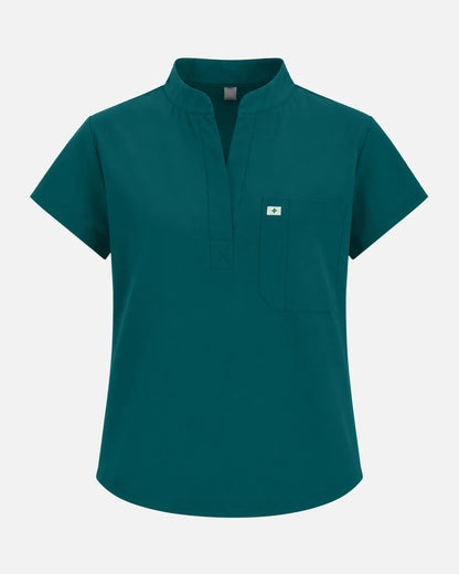 Dark Green – Eadflie Women's Sleeveless Henley Uniform Top – product image 67